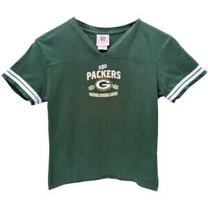 Green Bay Packers Womens T Shirt Large Green NFL Football Logo Graphic Tee